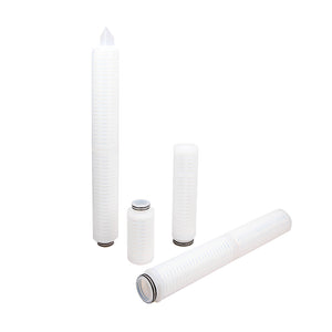Perfluorinated pleated filter cartridge